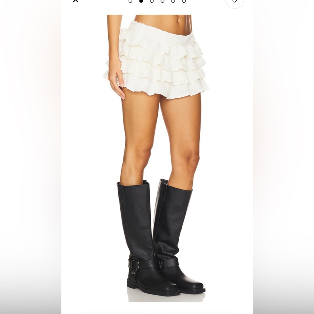 Lioness Ivory Ruffled Mini Skirt